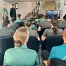 L'incontro degli allievi del campo scuola Ana di protezione civile con il capitano dei carabinieri Andrea Caminiti