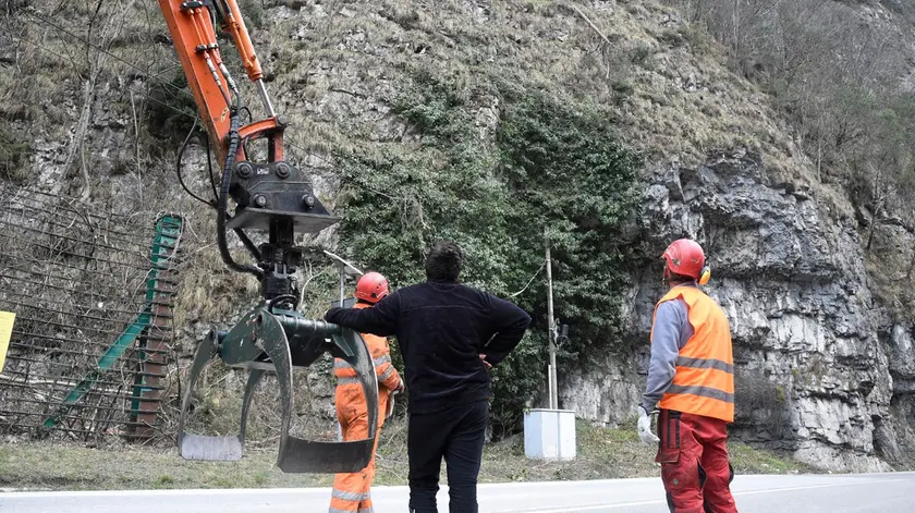 Lavori di disgaggio e messa in sicurezza lungo la Strada Regionale 203 Agordina