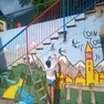 Il murale della scuola di Cibiana disegnato dai bambini