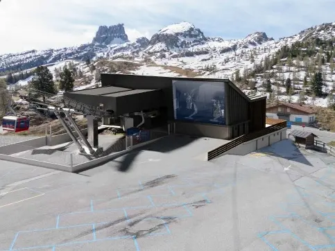 Un rendering del progetto della nuova funivia