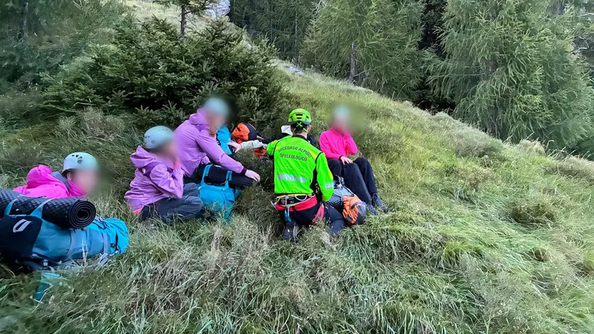 Il salvataggio della comitiva in difficoltà sopra Longarone