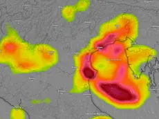 La perturbazione prevista per domenica 26 luglio in Veneto (windy)