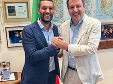 Il segretario federale della Lega Matteo Salvini insieme al commissario veneto Andrea Tomaello
