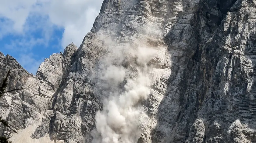 La parete del Pelmo interessata dal crollo