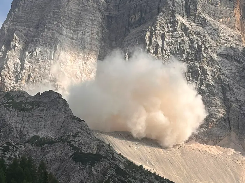 La frana sul monte Pelmo