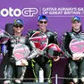 Il podio del triplete dell’Aprilia nel Gran Premio di domenica scorsa a Silverstone