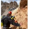 Le operazioni di recupero dell'alpinista tedesco a Forcella Staunies