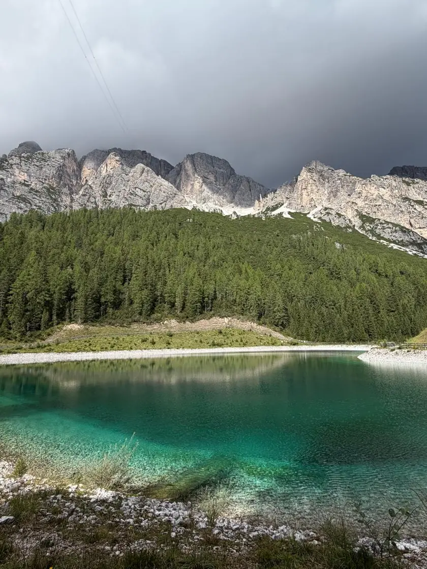 Il bacino di innevamento in Po’ Drusciè a Cortina