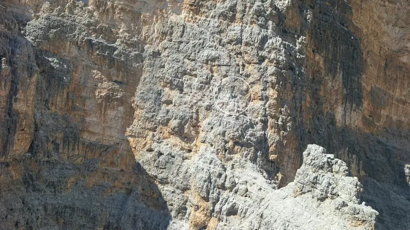La cordata in difficoltà sulla Tofana di Rozes