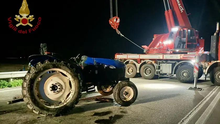 Il trattore su cui era il giovane