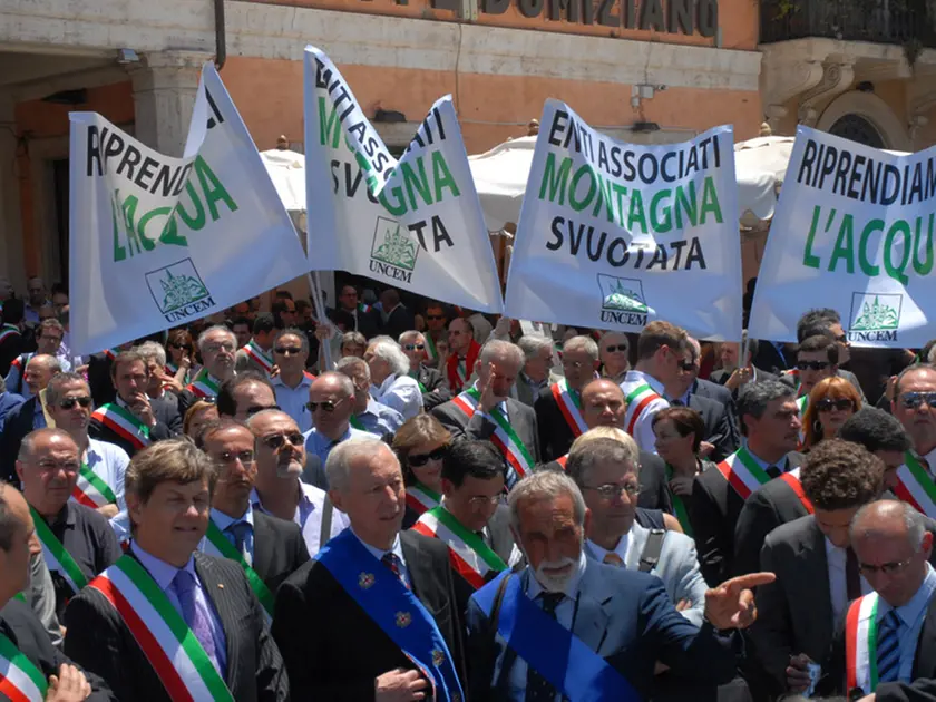 Una manifestazione dell’Uncem a Roma
