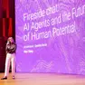 La feltrina Daniela Gorza, imprenditrice nel settore dell'Intelligenza artificiale negli Stati Uniti, durante un evento sull'AI