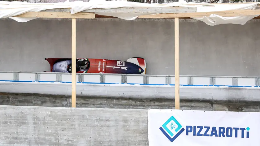 La pista da bob durante la pre-omologazione di marzo 2025