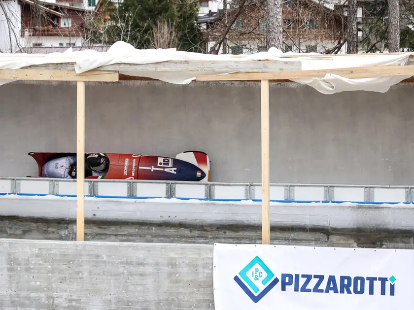 La pista da bob durante la pre-omologazione di marzo 2025