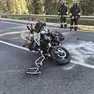 La moto coinvolta nell'incidente mortale di Sappada