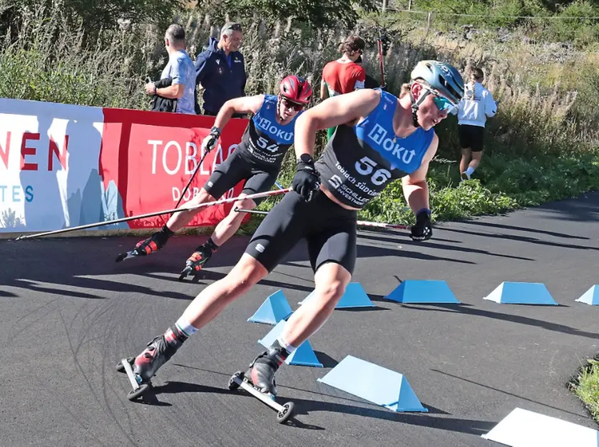 Elia Barp in azione a Dobbiaco (Foto Newspower)