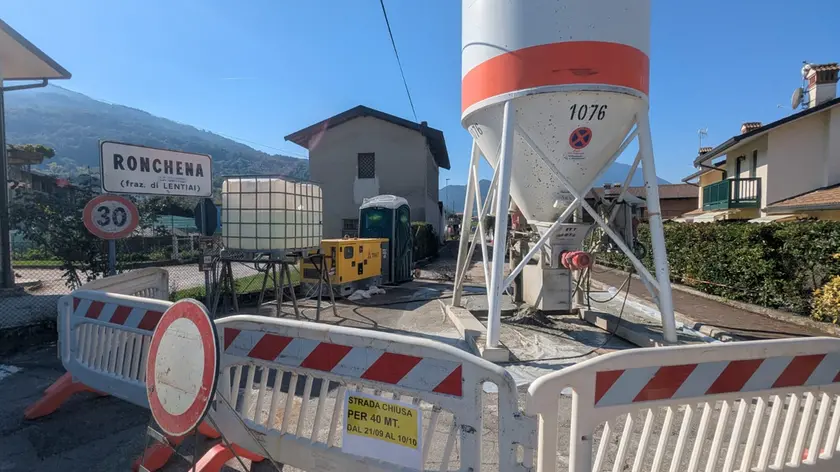 Il primo tratto del cantiere in via Cal de Sach a Ronchena