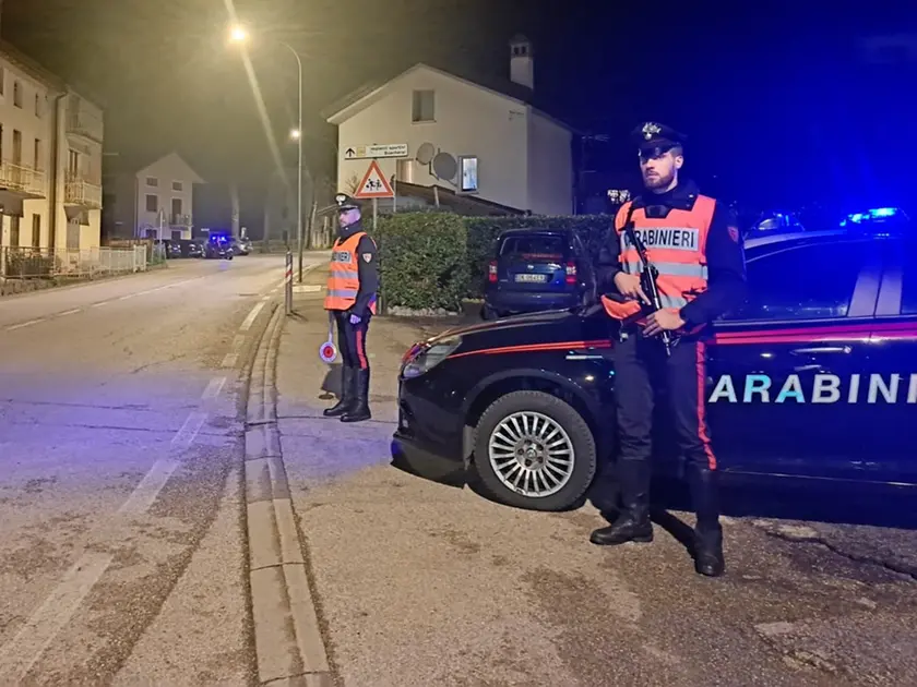 Un posto di blocco dei carabinieri