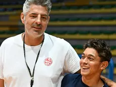 L'allenatore Filiberto Kokuca con Angelo Fedele