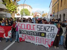 Un momento della manifestazione studentesca a Belluno