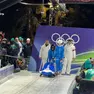 Una delle gare olimpiche di bob a Cortina