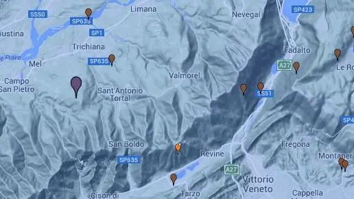 La mappa che indica l'epicentro della scossa di questa notte