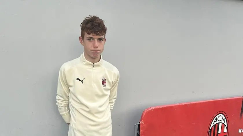 Gabriele Marcon al campo di allenamento del Milan