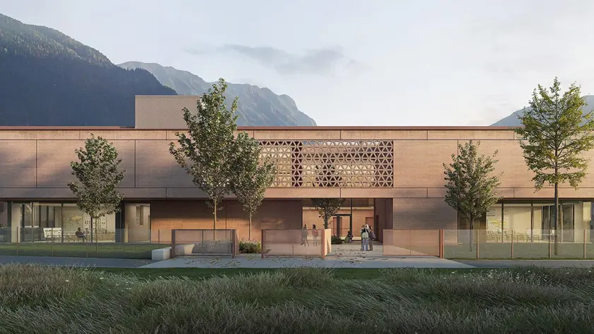 I render dell’esterno della nuova scuola