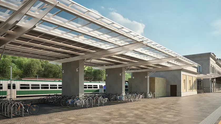 Il rendering della velostazione