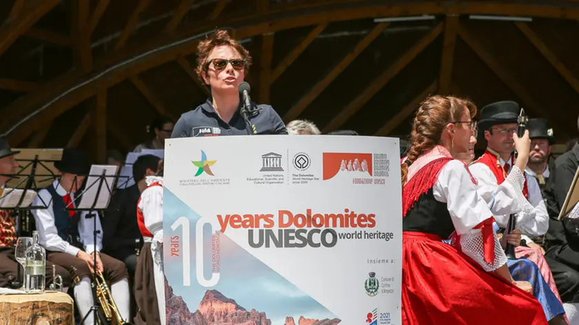 Marcella Morandini - Cerimonia dei 10 anni di Dolomiti Unesco a Cortina d'Ampezzo