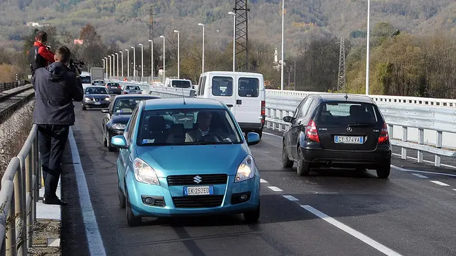 Apertura del ponte di Bribano dopo i lavori di allargamento