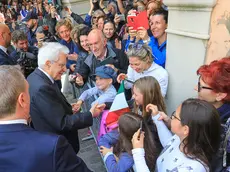 Passerini Serravalle celebrazione del 25 aprile con il Capo Dello Stato Sergio Mattarella tra la gente