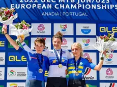 Giorgia Marchet (prima da sinistra) sul podio in Portogallo