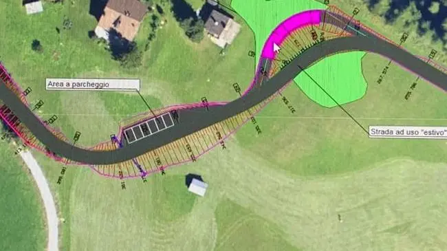 Il progetto della nuova strada proposto dall’allora Sit Boè