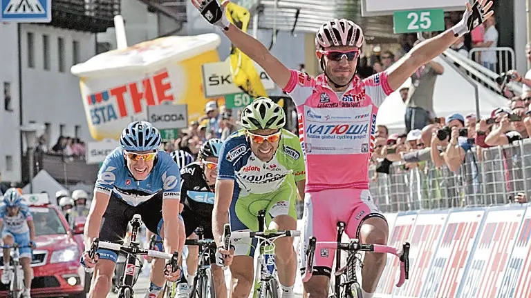 L’ultimo arrivo a Cortina nel 2012 della Corsa Rosa