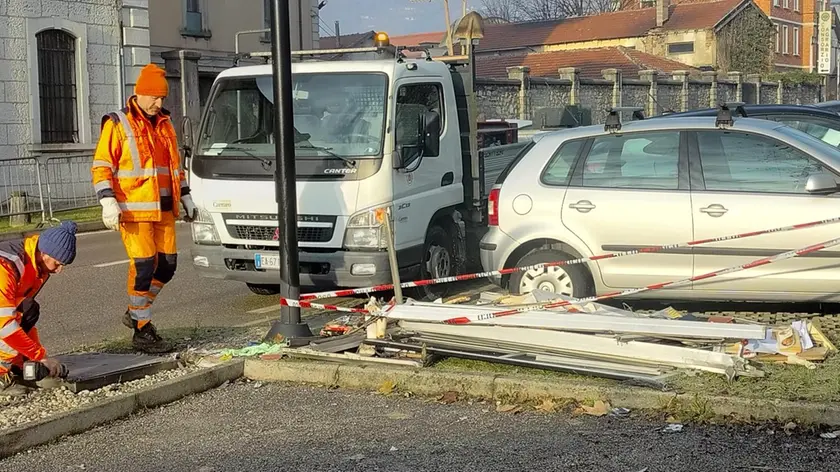 Una parte dei danni causati dal pirata
