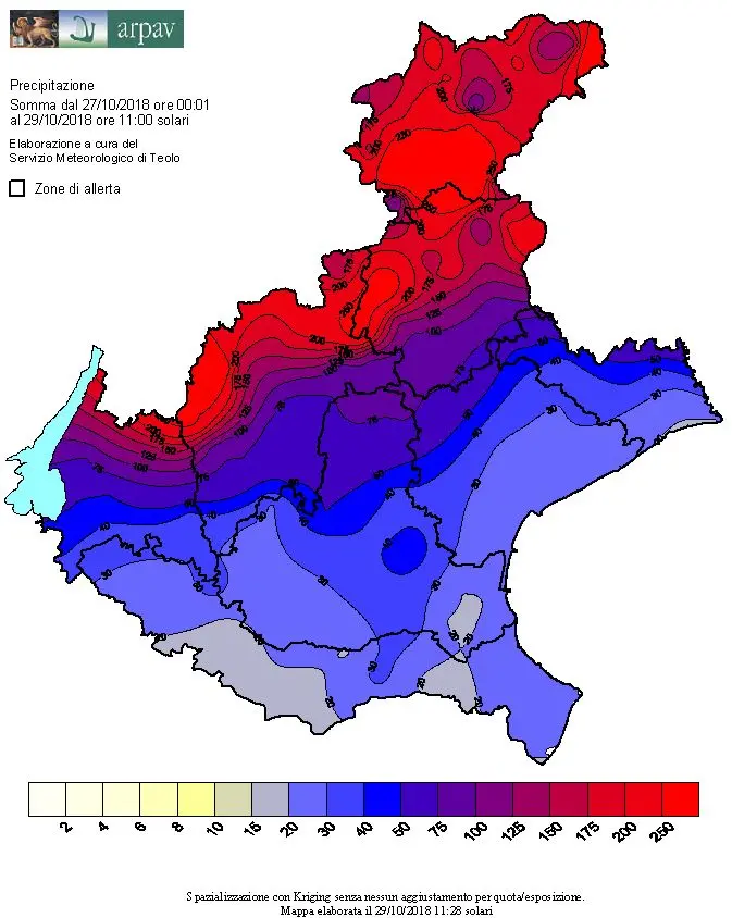 la mappa della pioggia