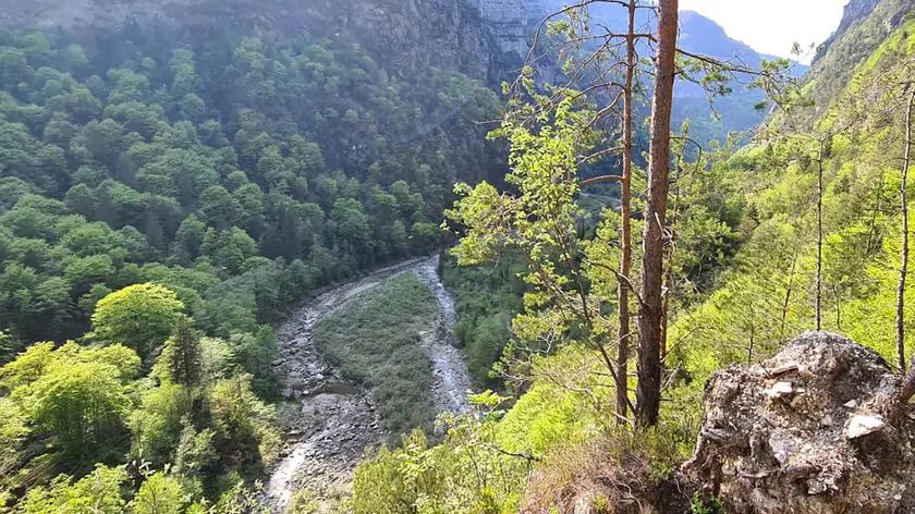 L'area dove potrebbe essere realizzata la diga del Vanoi