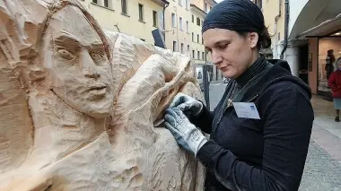 Un’artista al lavoro all’Ex tempore dell’anno scorso