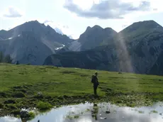 La Croda Rossa, sulle Dolomiti, Cortina D?Ampezzo (Belluno). L'agenzia del demanio mette nero su bianco la lista dei beni dei quali gli enti locali possono fare richiesta in base al federalismo demaniale. Si va dalle Tofane al Sorapis, dalla montagna dei 'Set Sass' Val Parola nel Col di Lana alla 'Croda del Becco' a Cortina, dall'Alpe Faloria alla Croda Rossa-Monte Cristallo sempre nelle vicinanze della valle Ampezzana. (Foto Rosanna Di Bartolomeo/DBA)