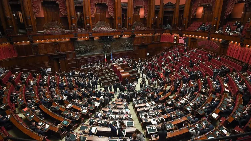 Una panoramica dell'Aula della Camera durante la votazione per l'Ufficio di presidenza di Montecitorio, Roma, 29 marzo 2018. La votazione, segreta e per schede, serve ad eleggere quattro vicepresidenti, tre questori e otto segretari di presidenza. ANSA/ALESSANDRO DI MEO