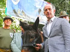 MARSON AG.FOTOFILM TREVISO ADUNATA ALPINI, IL MULO IROSO E LUCA ZAIA
