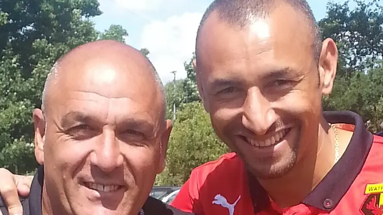 Paolo De Toffol con il portiere Heurelho Gomes