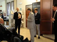Interpress/Mazzega De Rossi Venezia, 15.05.2013.- Tribunale di Venezia "Riesame" per il Sindaco di Cirtina Andrea Franceschi.- Nella foto prima dell'udienza da sx l'Avv. Gaetano Pecorella, Andrea Franceschi, Antonio Prade, l'Assistente Prade e l'Avv. Massimo Montino