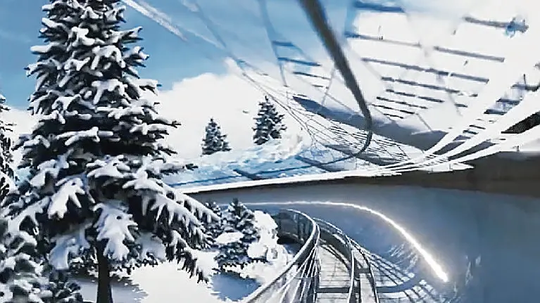 Il rendering allegato al progetto della pista da bob a Cortina