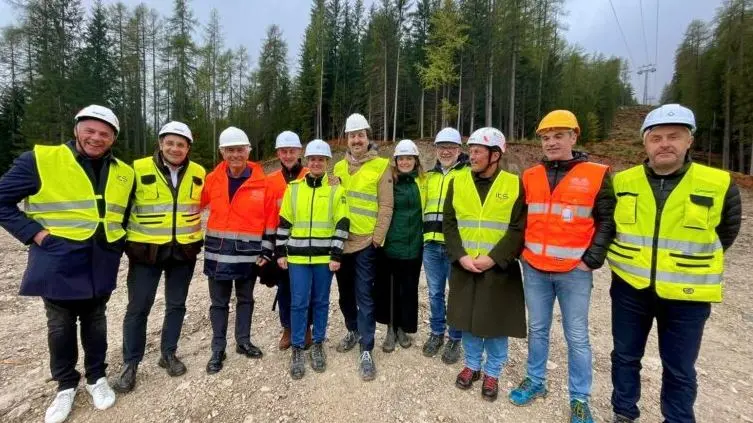 Il ministro Abodi ai cantieri di Cortina per le Olimpiadi