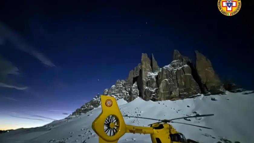 I soccorsi al turista tedesco alle Tre Cime di Lavaredo