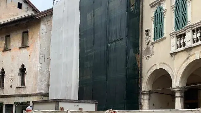 Il cantiere ancora in corso a Palazzo Olivotto