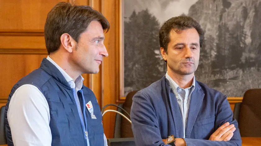 Luigi Valerio Sant'Andrea e Valerio toniolo - Incontro tra il Ministro Spadafora e l'amministrazione di Cortina.