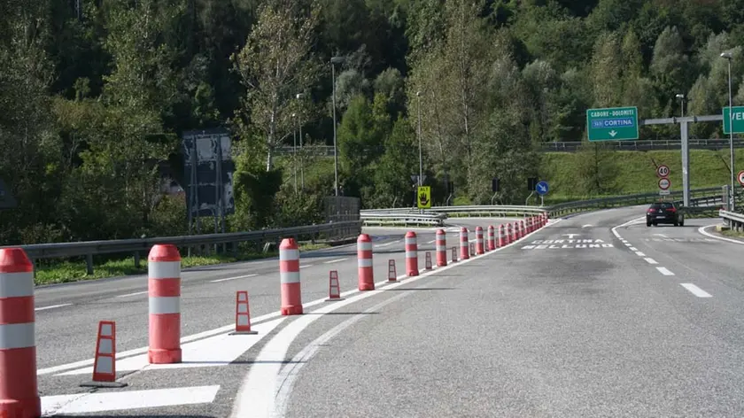 L'ingresso dell'autostrada A27 a Cadola